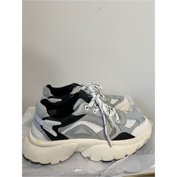Maje Paneled leather, mesh and suede sneakers - Picture 1 of 8